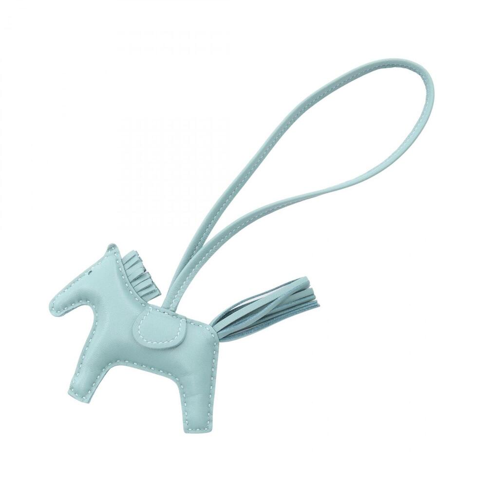 Hermes Rodeo PM Ciel Charm Accessory, Agneau Milo Leather, Women's, Blue